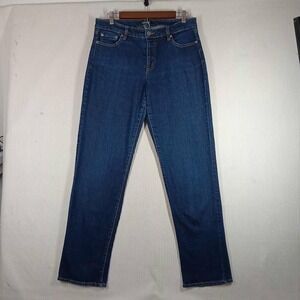 Lauren Ralph Lauren Jeans Womens 10 Blue Modern Straight Curvy Denim Pants